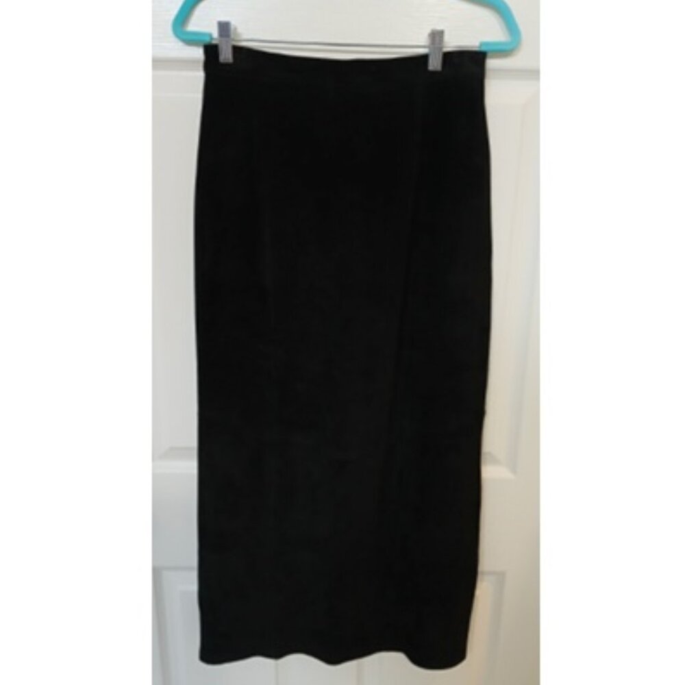Danier Black Suede Leather Maxi Pencil Skirt - size 12